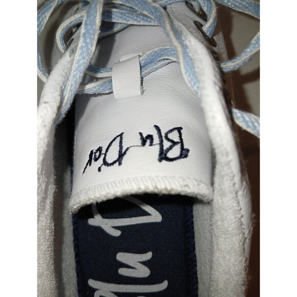 Blowfish WHITE LEATHER Blue Dov sneakers Womens 6.5 Very Nice GENTLY USED - Picture 11 of 16